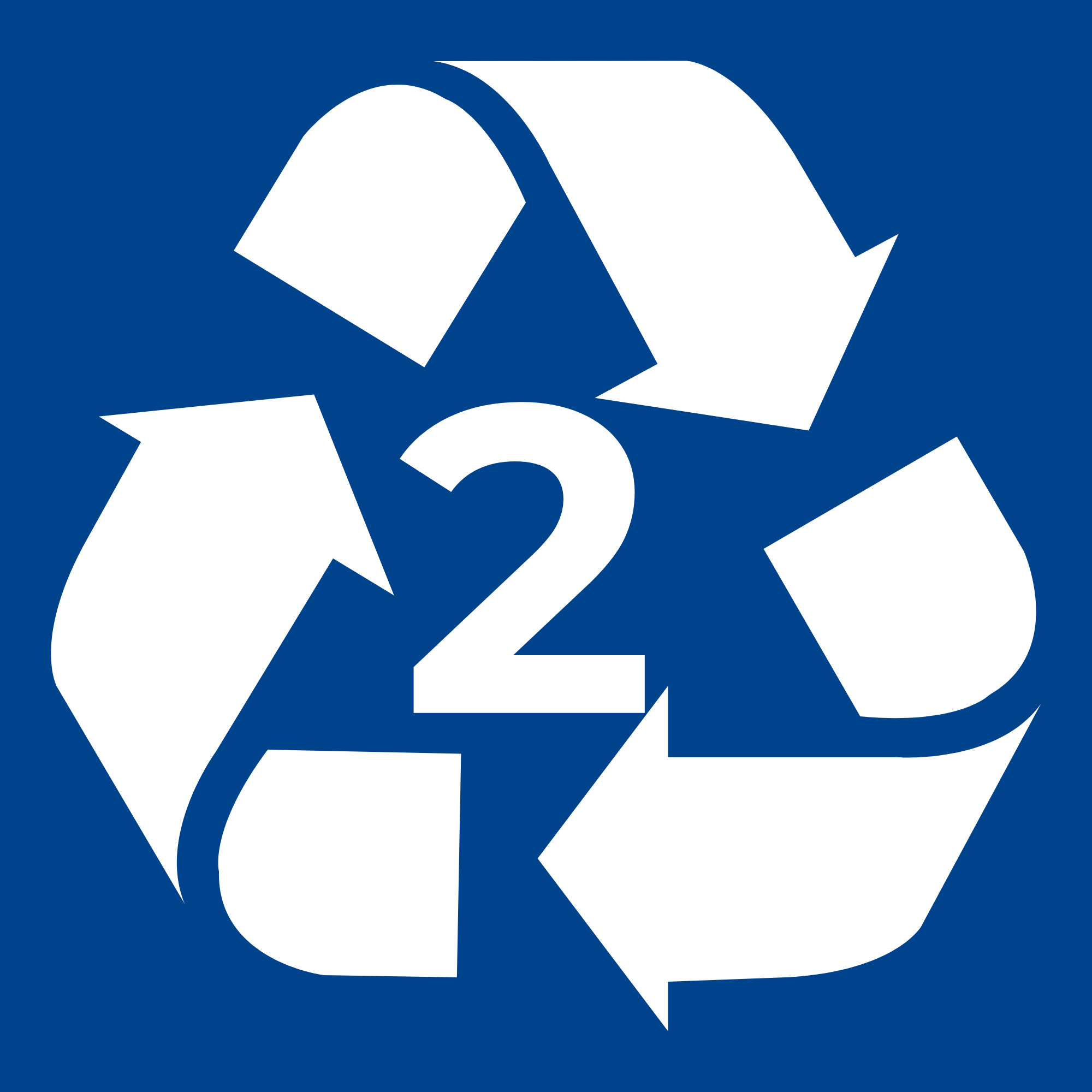 Code recyclage 2 — Polyéthylène haute densité