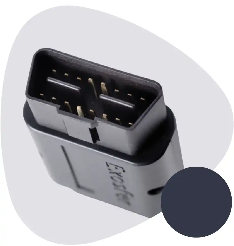 Dual-row rectangular electrical connector with gold pins in a gray plastic housing (used to join wiring harnesses).